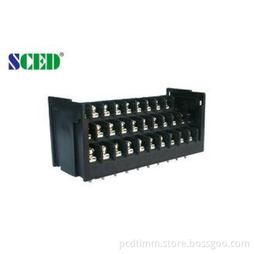 15A 10 x 3 Pin Barrier Terminal Block , High Voltage Wiring